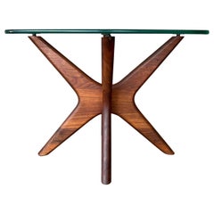 Adrian Pearsall for Craft Associates sculptural walnut and glass end table