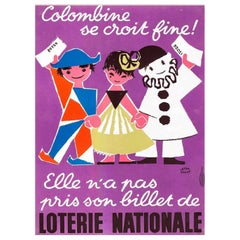 1957 Loterie Nationale 1957 Original Retro Poster