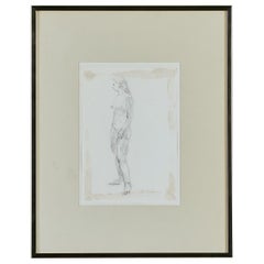 E. Rich Nude Figure Pencil Sketch