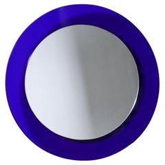 1960s mirror, in blue glass