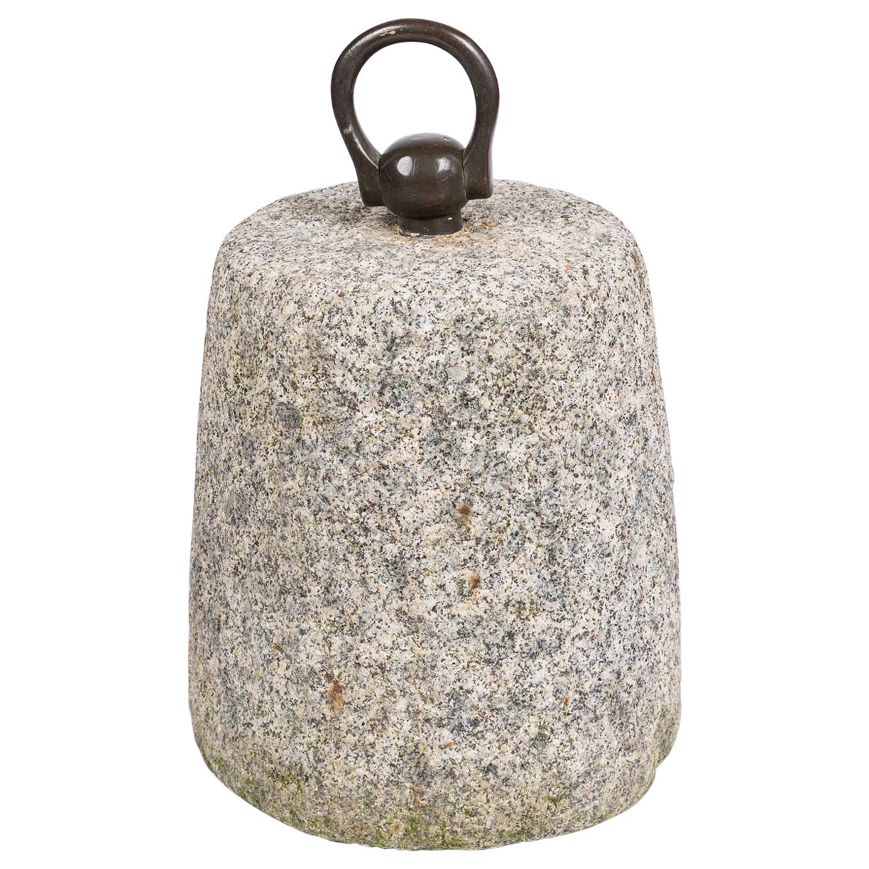 Granite tether stone with a bronze loop For Sale