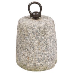 Antique Granite tether stone with a bronze loop