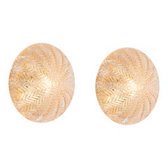1 di 2 Petite Round Glass Flush Mount di Limburg, Germania, anni '70