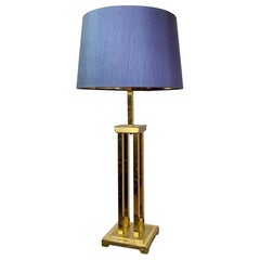 Vintage Romeo Rega Attributed Gold Brass Table Lamp, 1970s