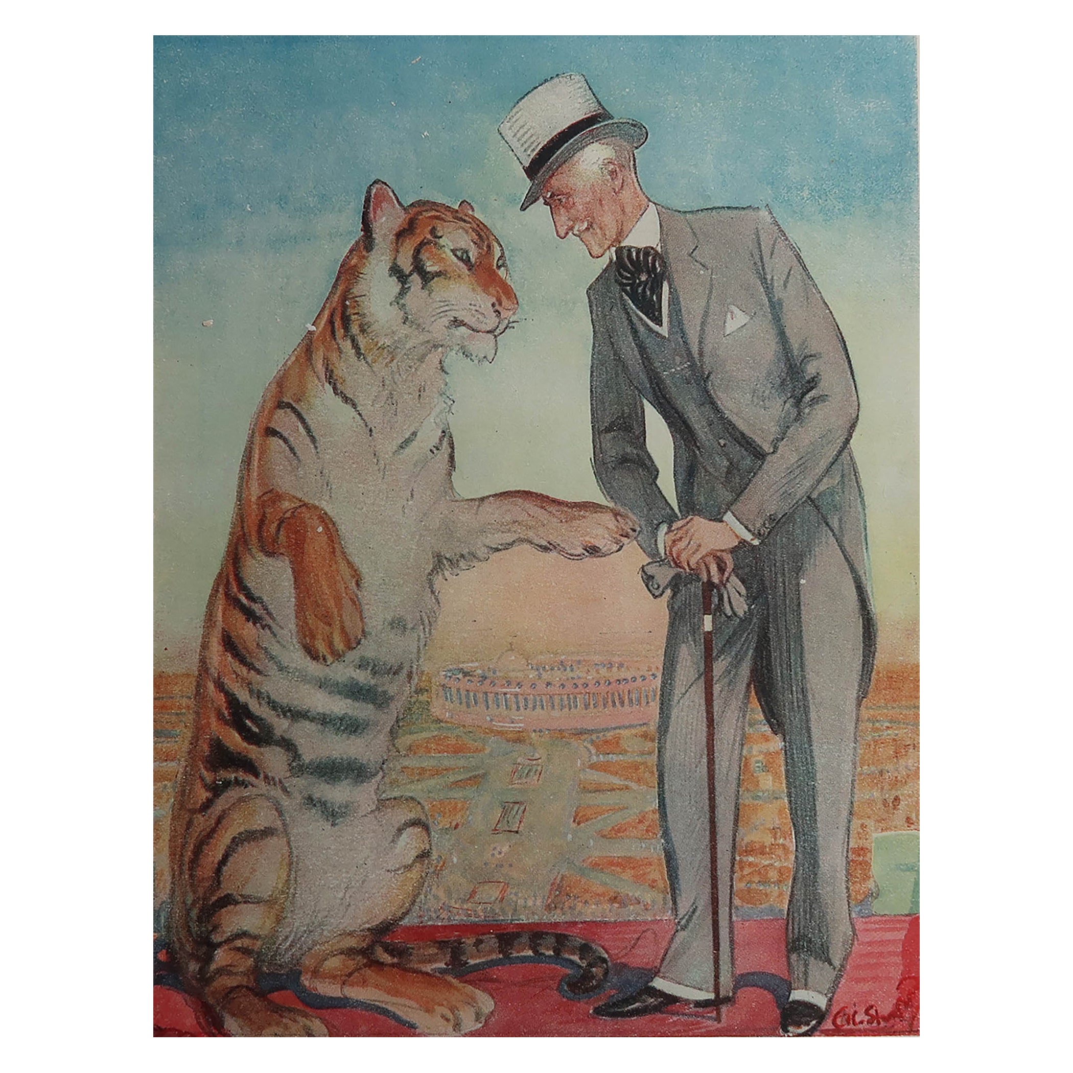 Caricatura original de época del Virrey de la India. 1934 en venta
