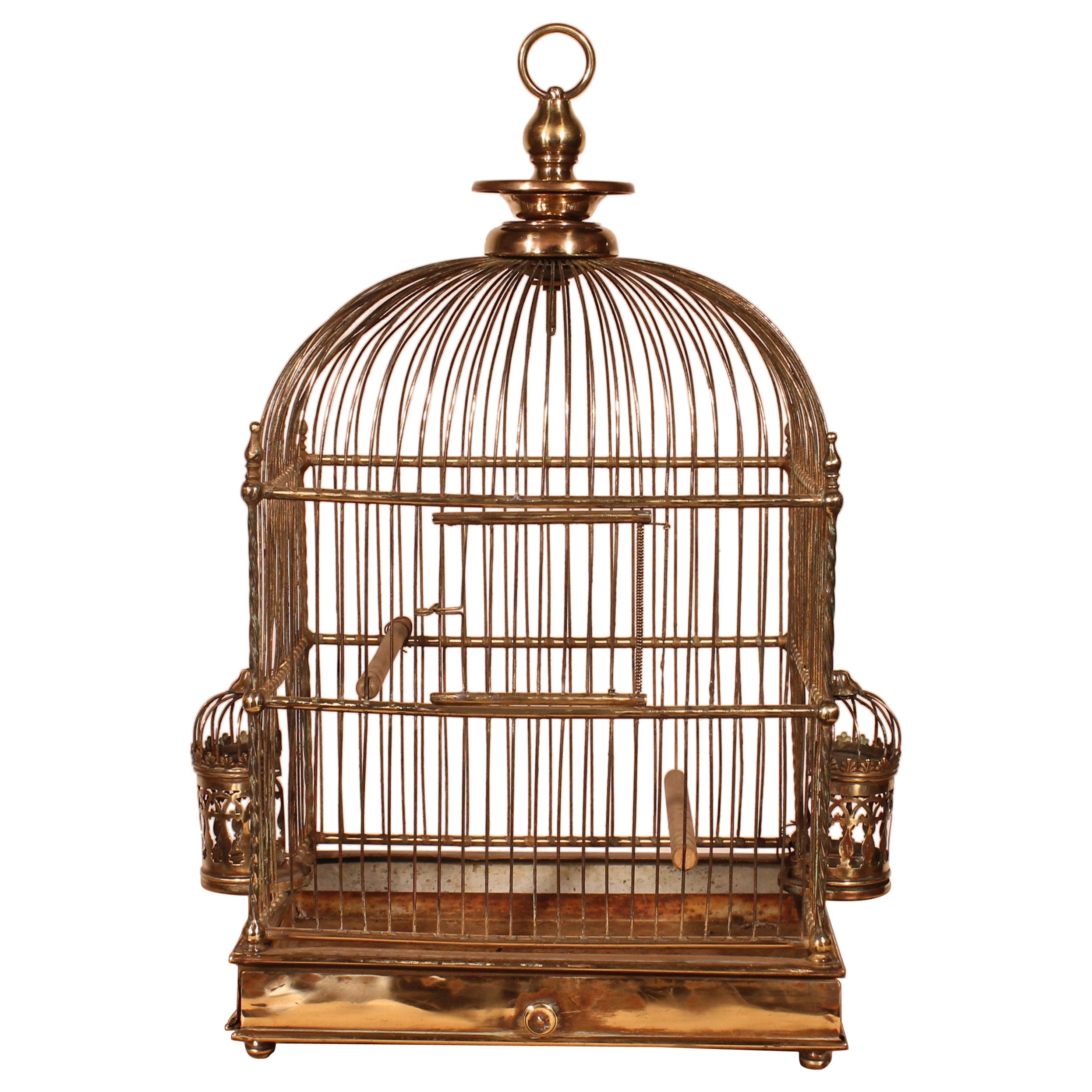Cage à oiseaux en laiton - 19e siècle en vente