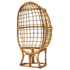 Chaise œuf en bambou du milieu du siècle, Italie, 1970