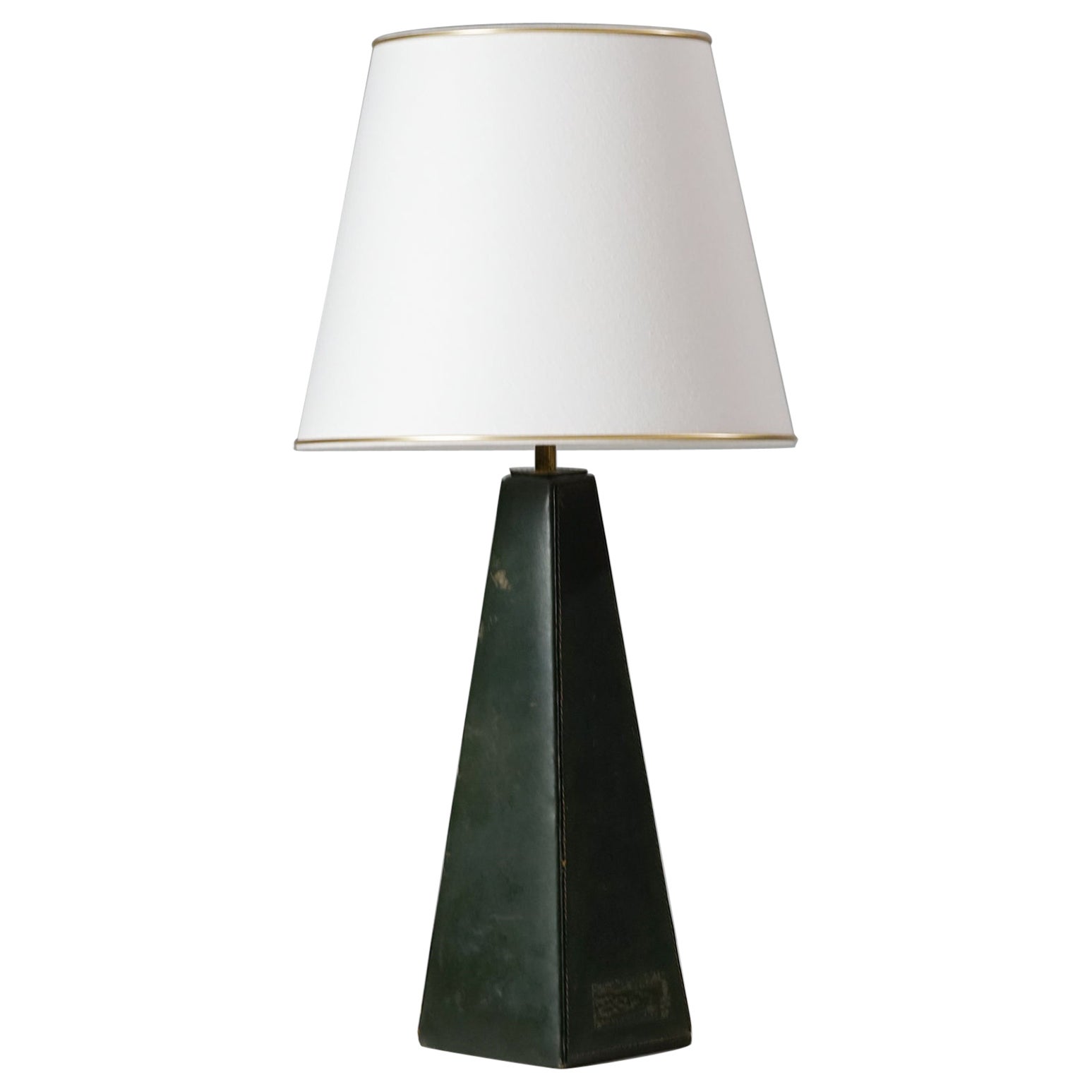 Lisa Johansson-Pape Rare Leather Table Lamp, Orno Oy, 1960s For Sale
