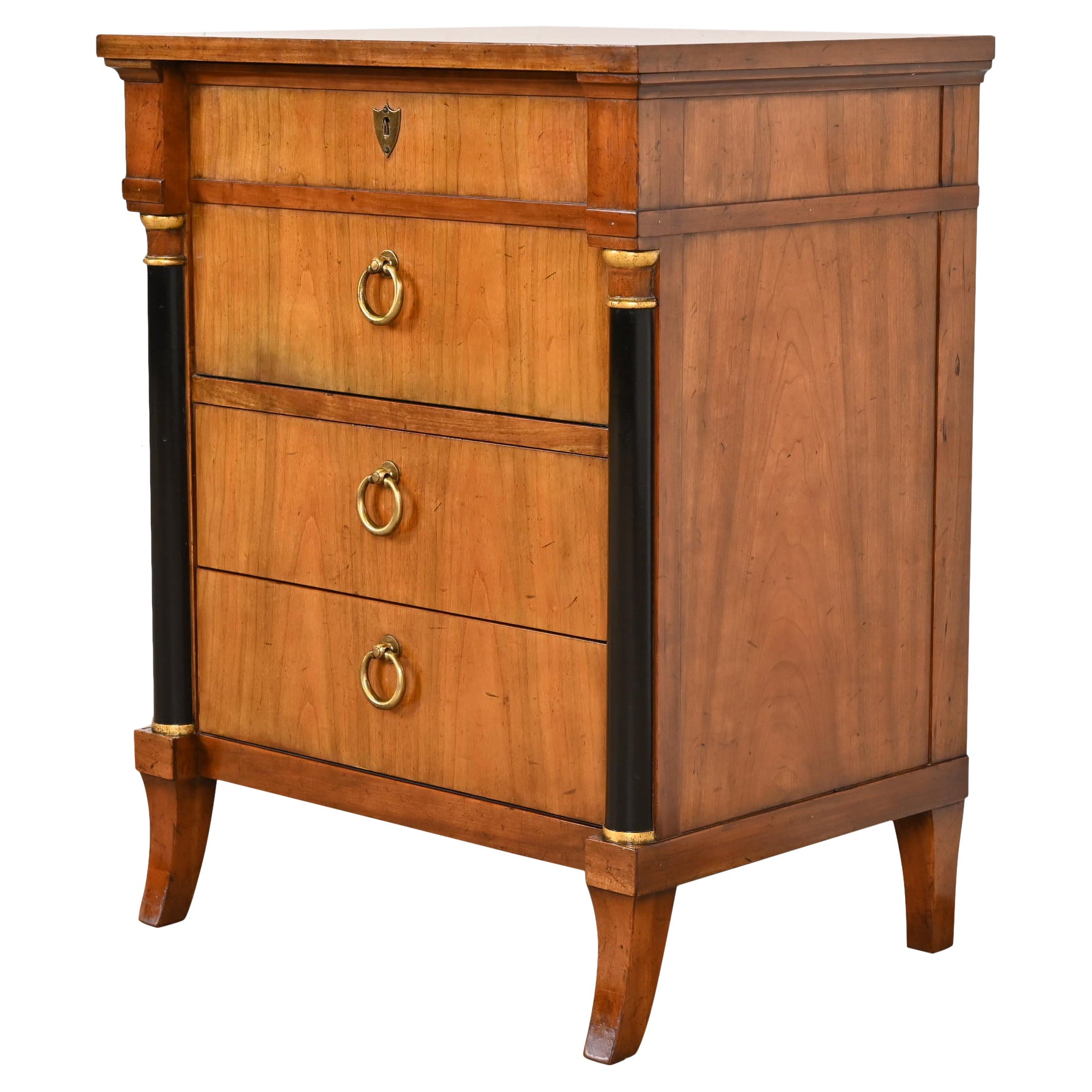 Baker Furniture French Empire Cherry Wood Bachelor Chest or Nightstand, 1960s