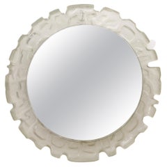 Specchio da parete rotondo Hillebrand con illuminazione e bordo in plexiglass, 1960 Germania.