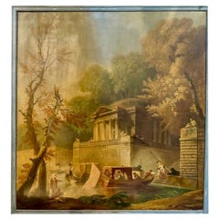 Peinture à l'huile sur toile de l'école continentale du XIXe siècle