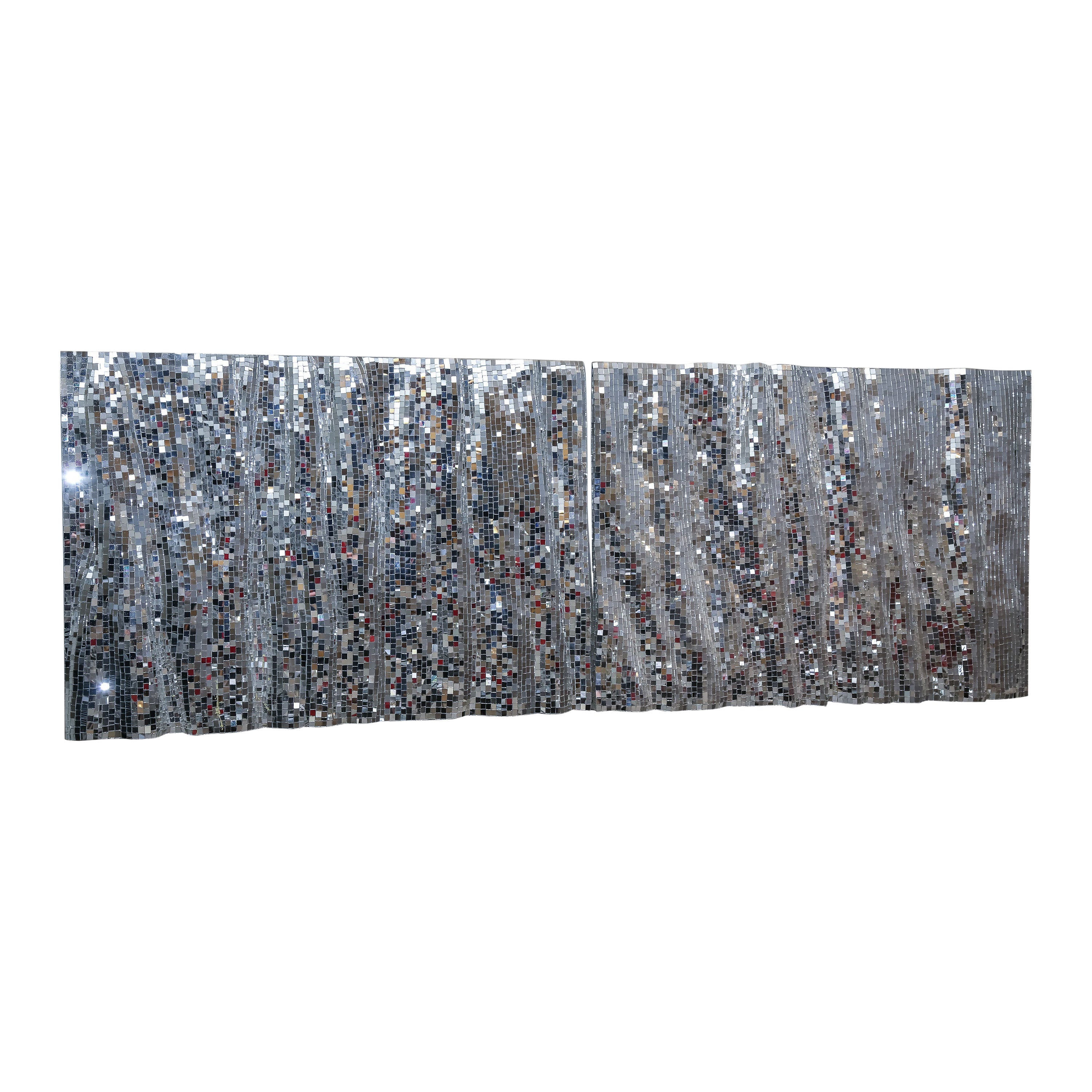 Set Of 2 Modular Decorative Mirror Mosaic Panels by Davide Medri For Sale