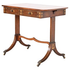 Vintage Early Baker Furniture Regency Rosewood Writing Desk or Console Table, 1930s