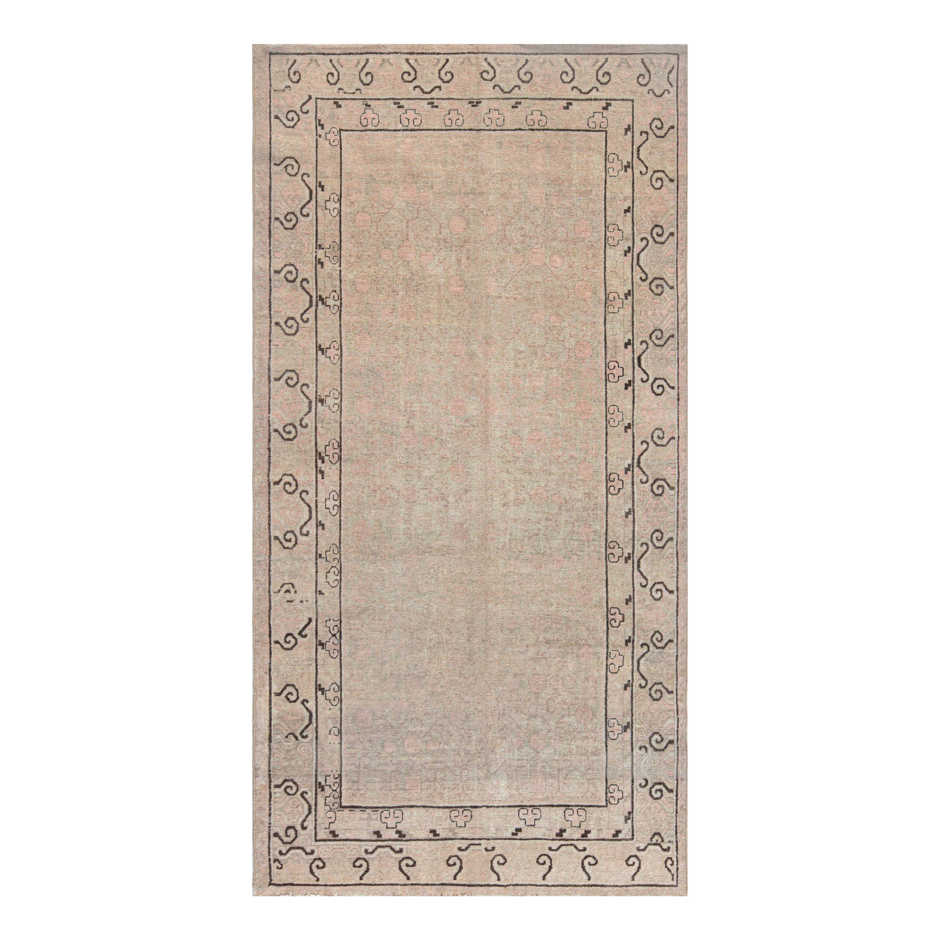 Vintage Samarkand 'Khotan' Handmade Wool Rug For Sale