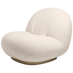 Pacha Lounge Chair-Swivel Pearl Gold Base/Karakorum 001 by Pierre Paulin - Gubi