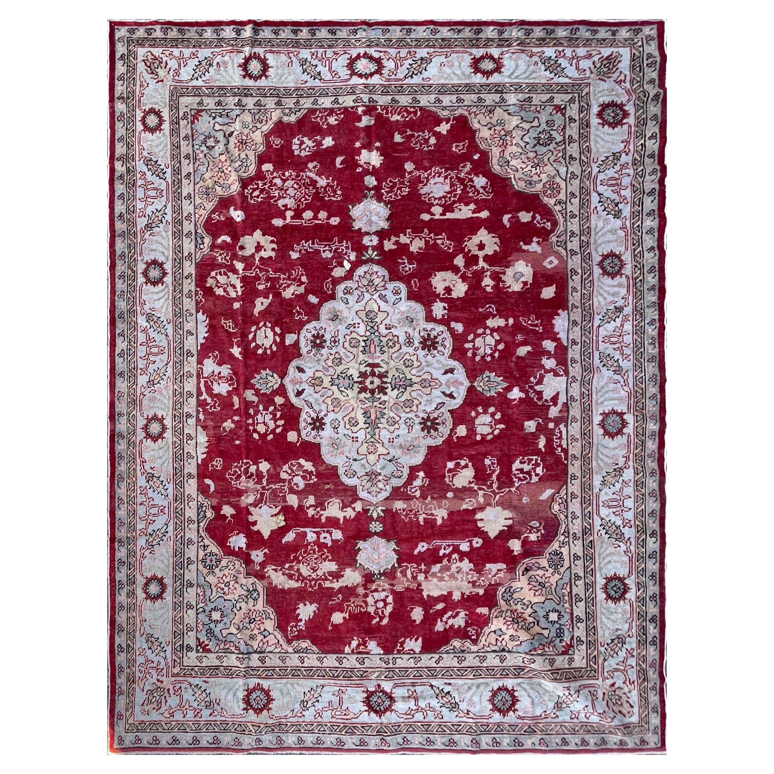 Antique Turkish Oushak Carpet, 11'0" x 15'0" For Sale