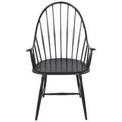 Powder Coated Black Metal Windsor Armchair