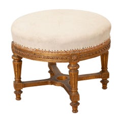 French Louis XVI Style Gilt Ottoman