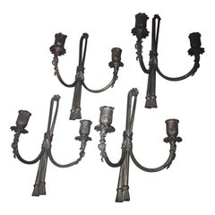 Conjunto de 4 CUATRO piezas del s. XIX Apliques de Bronce de Estilo Neoclásico Francés