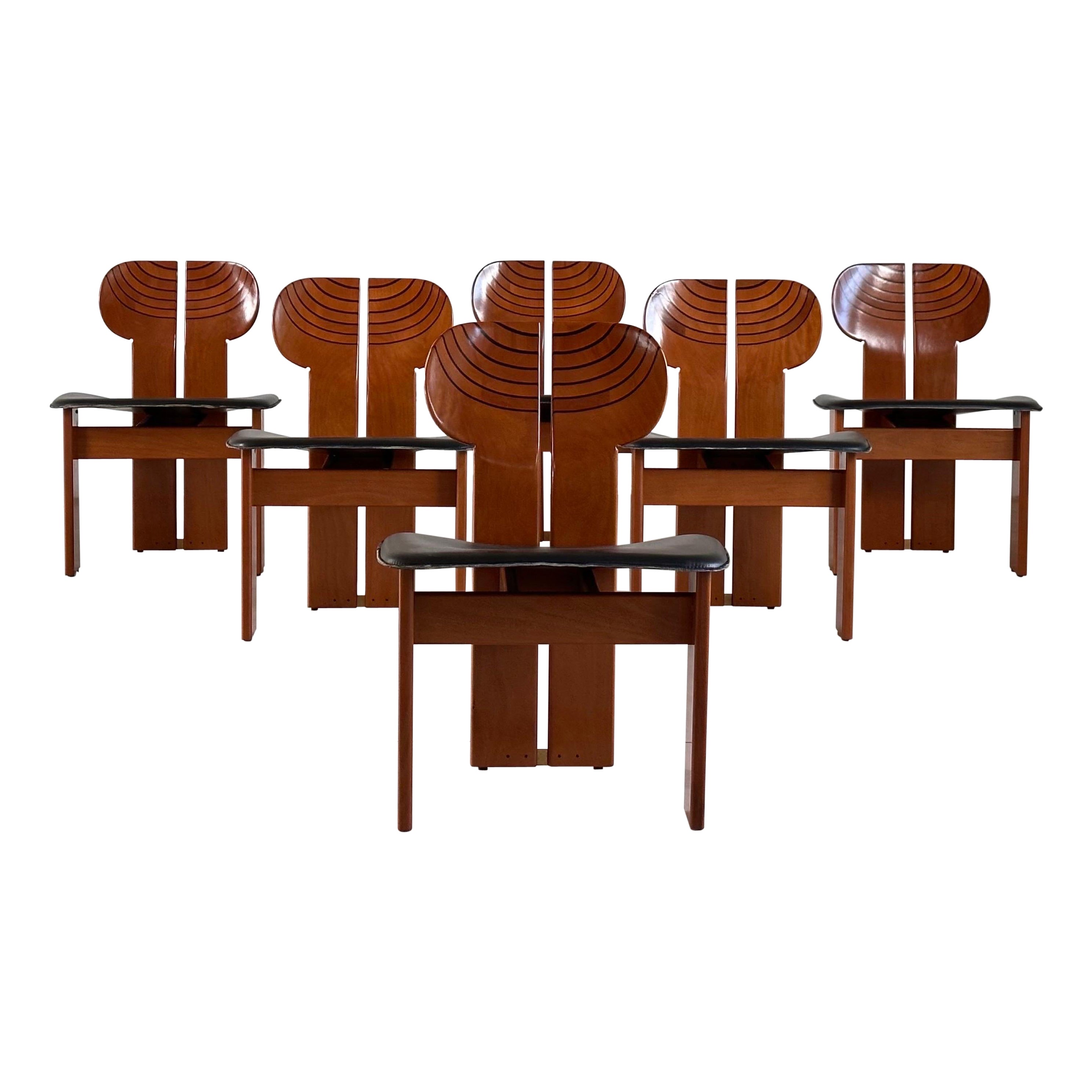 "Africa" Chairs by Afra & Tobia Scarpa for Maxalto, 1980s, Set of Six