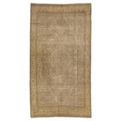 Brown Persian Malayer Wool Rug HandCrafted in the 1910s