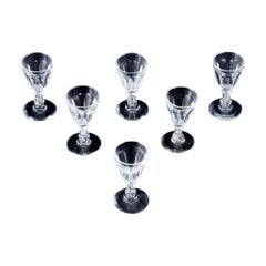 Holmegaard, Denmark, six faceted-cut "Paul" schnapps glasses. 1930s/40s