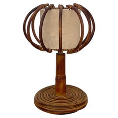 Retro Louis Sognot French Rattan Lamp