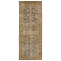 Allover Persian Malayer Wool Rug From the 1900s In Brown