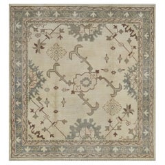 Handgewebter antiker CIRCA-1900 Oushak-Teppich aus Wolle