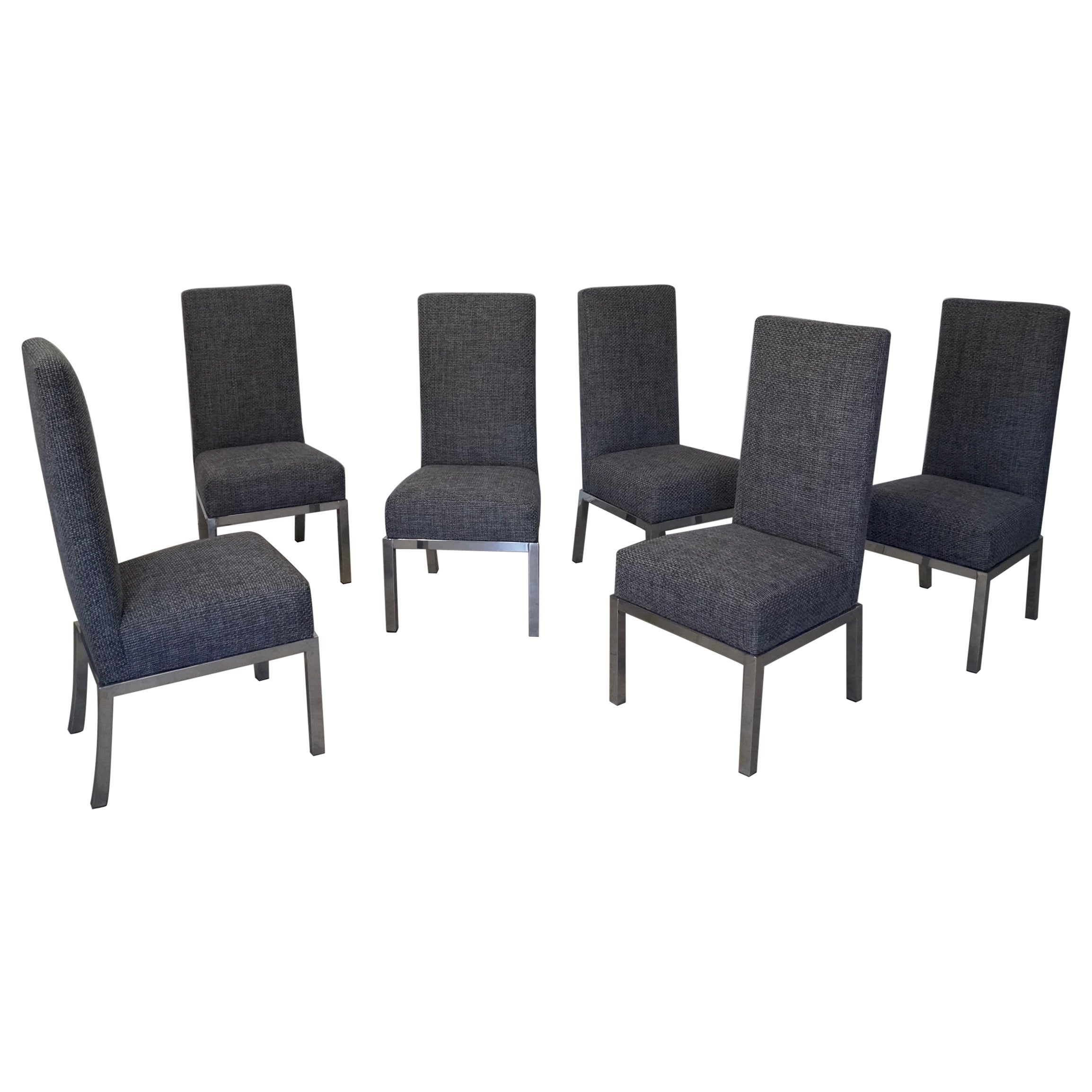 Ensemble de six chaises de salle à manger mi-siècle moderne des années 1960 en vente