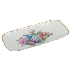 Bing & Grondahl, large rectangular platter hand-painted with flowers