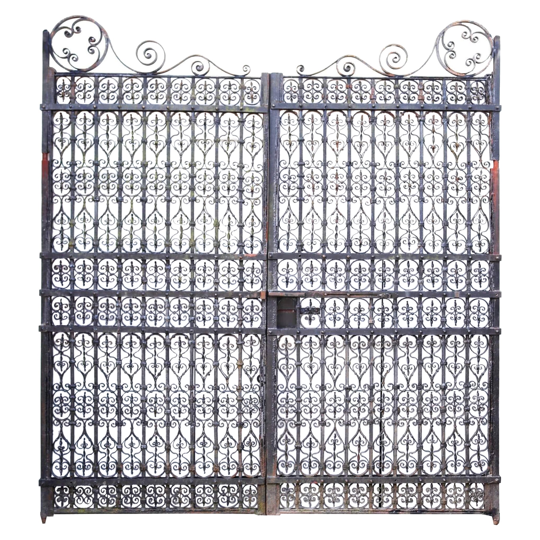Tall Set of Antique Georgian Style Driveway Gates 295 cm (9’ 6”) For Sale