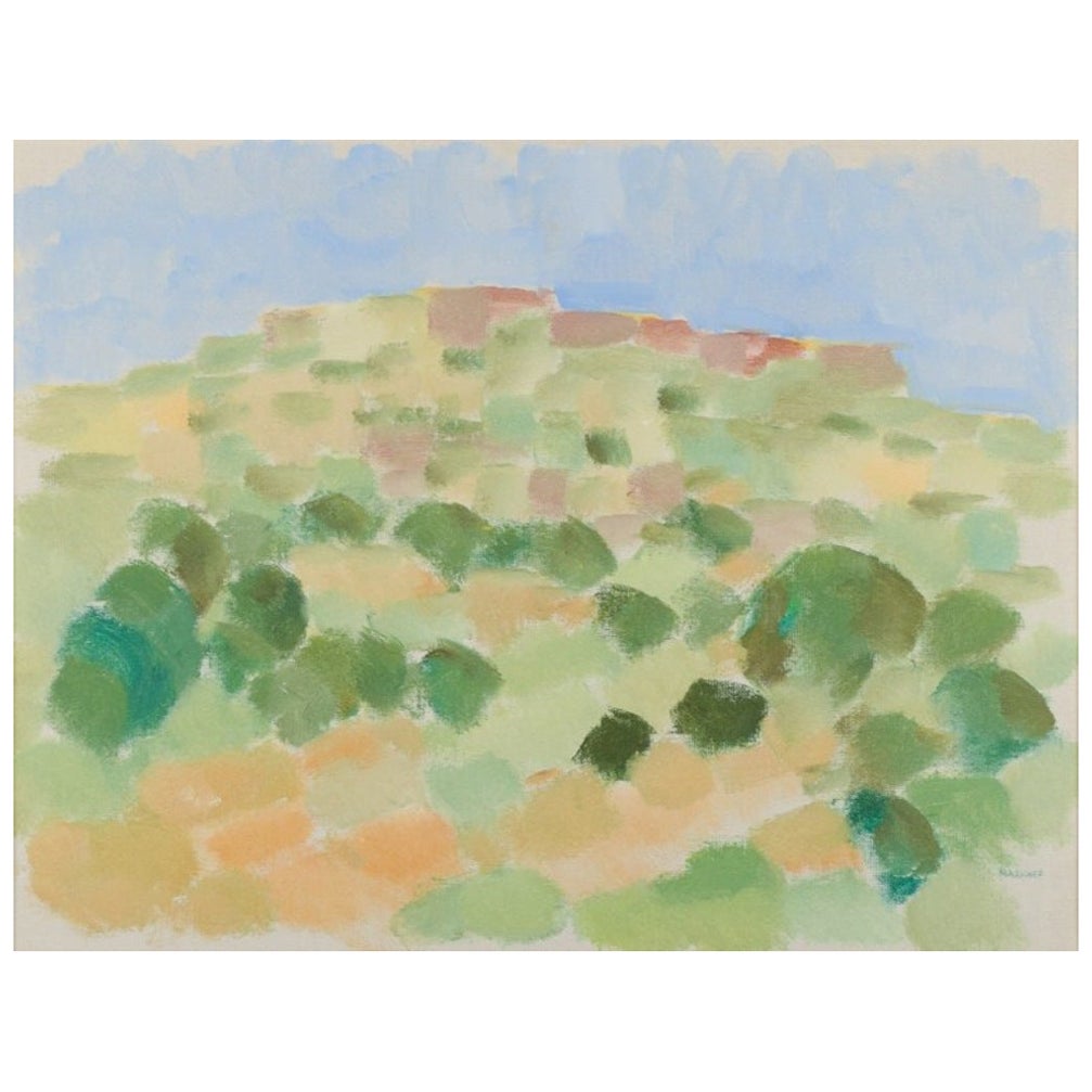 Sven Markhed, artiste suédois classé Paysage moderniste. Huile sur toile en vente