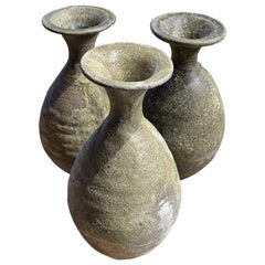 Antique Natural Patina Tulip Shape Ceramic Parfum Vase, Thailand, 19th Century