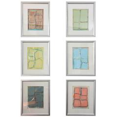 Doreen Noar, Original Oil and Crayon on Paper, Set of Six, "French Countryside" 9