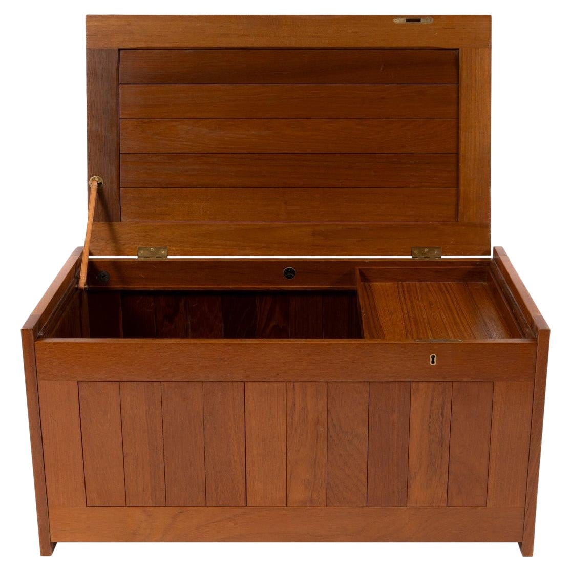 Teak & Leather Blanket Chest by Illums Bolighus For Sale