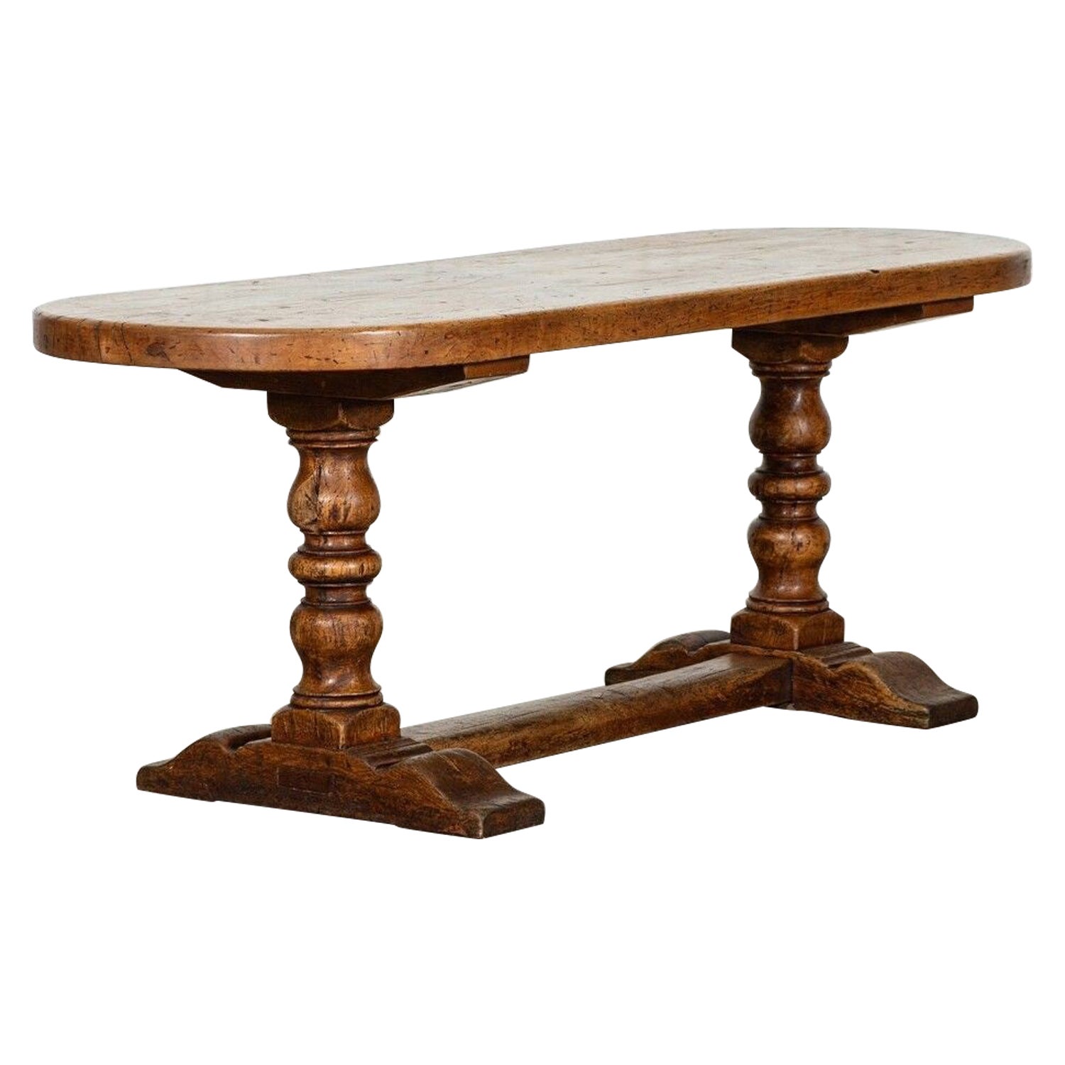 18thC French Elm Refectory Table For Sale