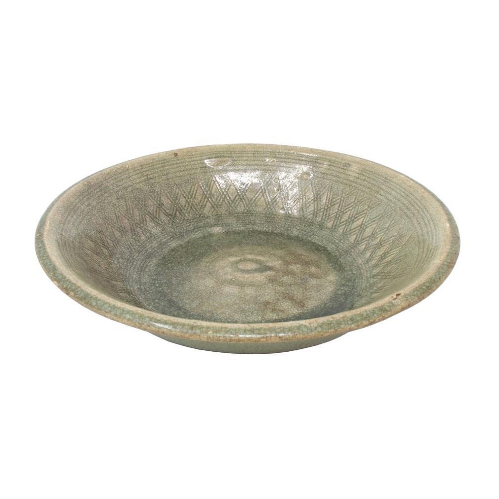 Antike Sawakhalok Celadon-Schale aus Celadon, Thailand  im Angebot