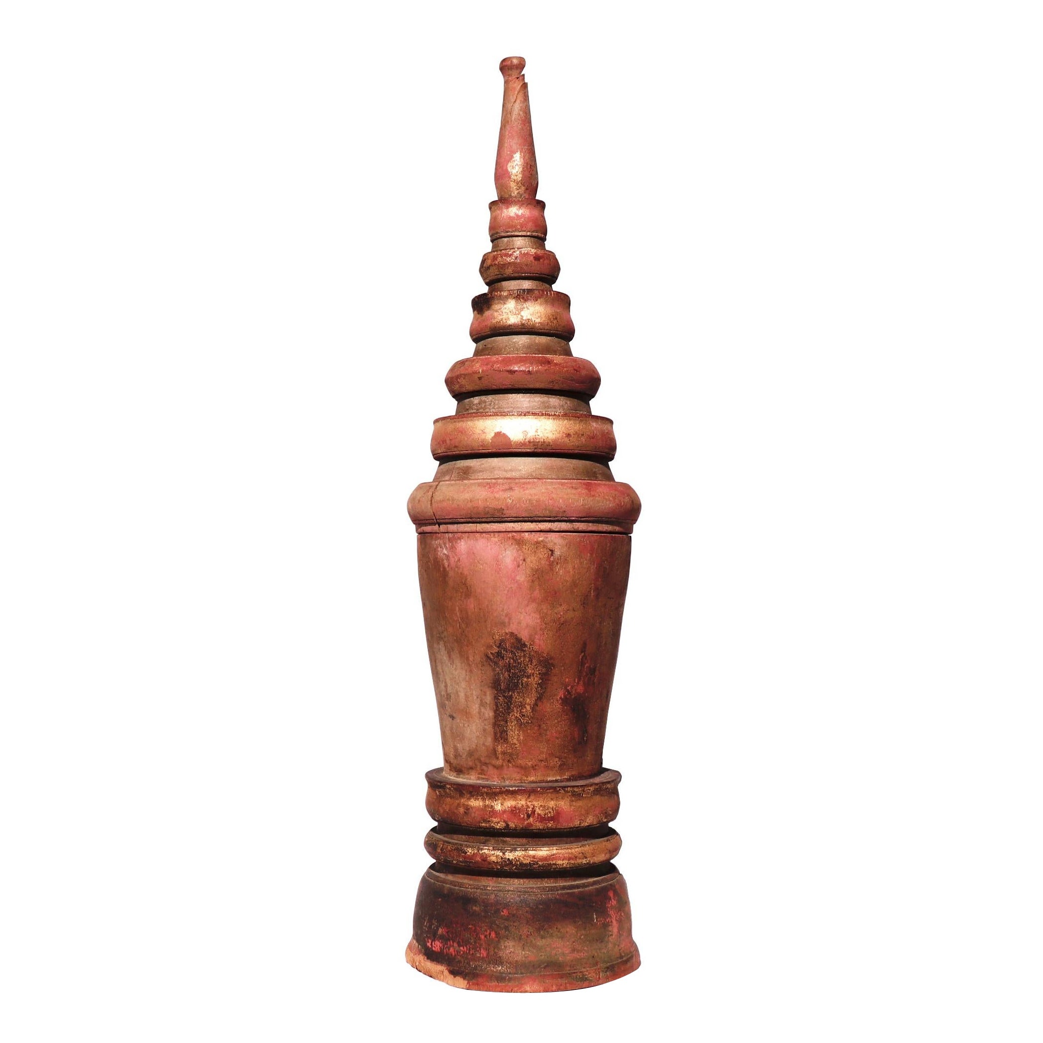 Cambodian wood votive urn For Sale