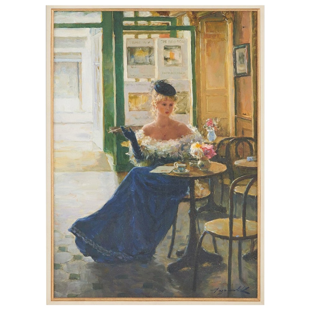 Konstantin Razumov (B. 1974) Lady in Cafe For Sale