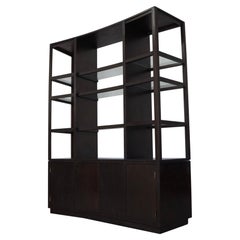 Used 1970's Edward Wormley for Dunbar Wall Shelving Unit Cabinet