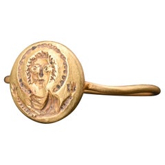 Byzantine Gold Ring with Mary Orans