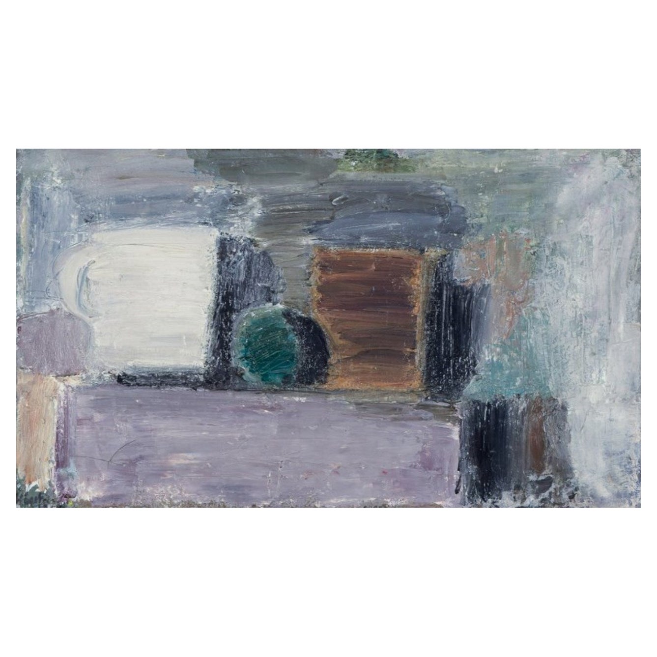 Kjell Högström (1930-2012), Swedish artist. Modernist still life. Mid-20th C. For Sale