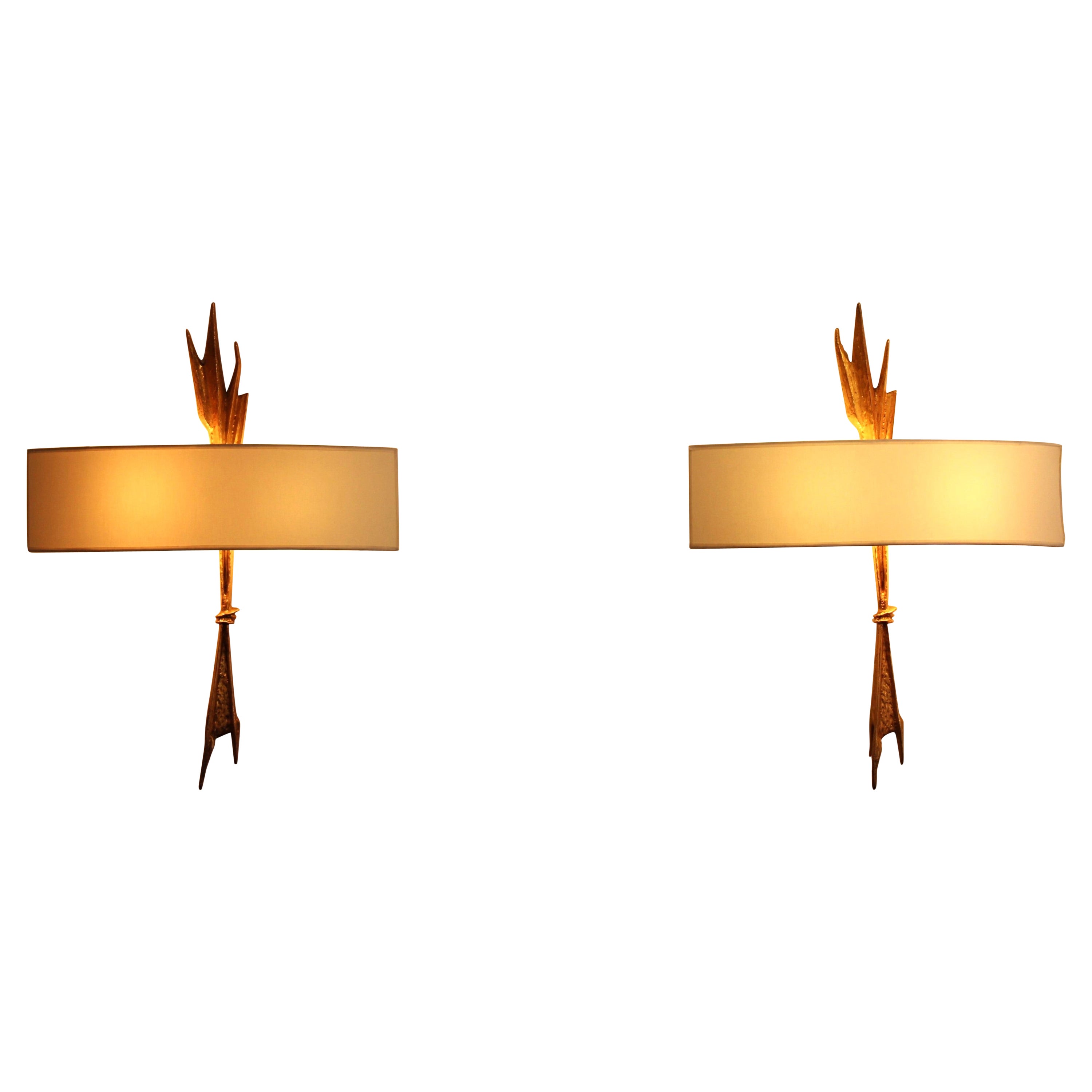 Pair of wall lights by Felix Agostini, "Amour Ardent" For Sale