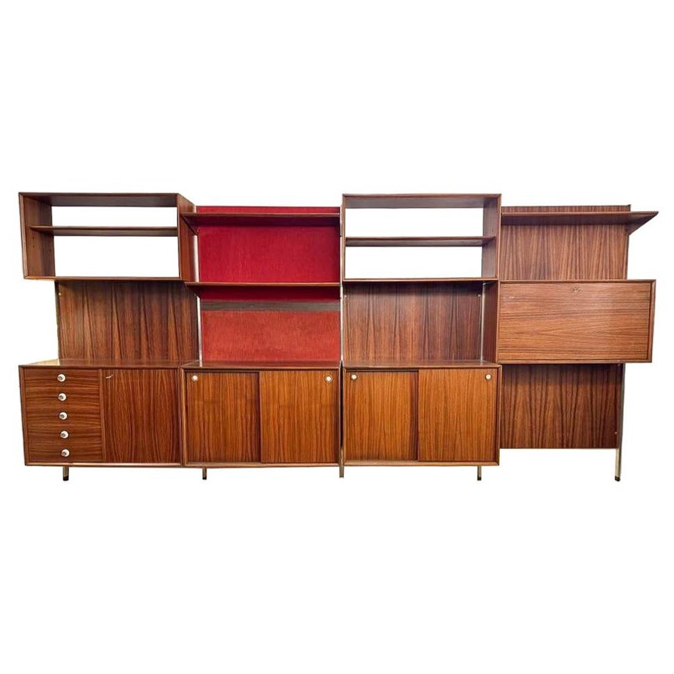 Mid-Century Modern Wooden Wall Unit by Georges Coslin, 1950s For Sale