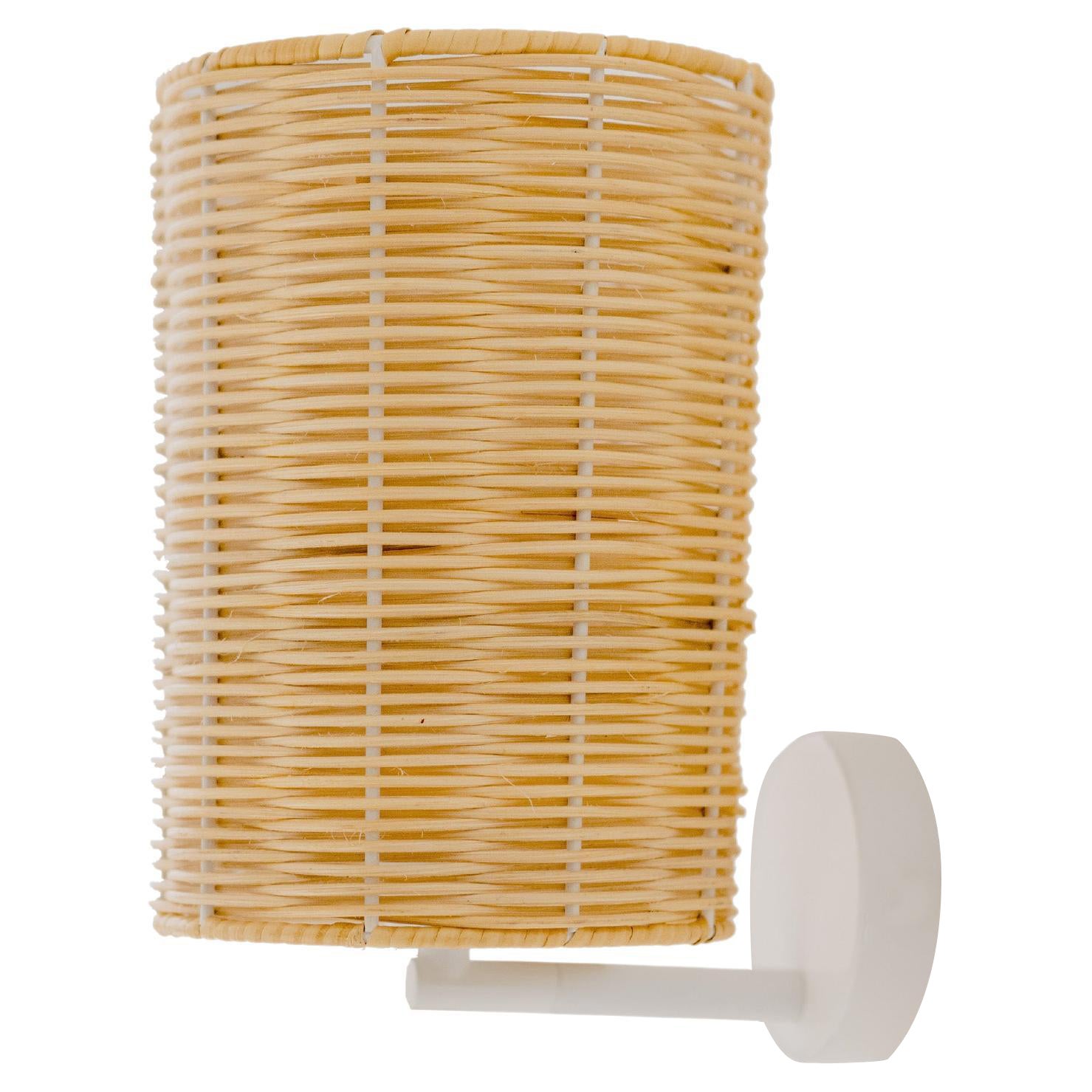 Ands for Objects fors Contemporary, Handmade, Wall Lamp, Rattan Cylinder, by Mediterranean Objects en vente