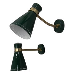 Two Flexible Wall Lamps by Napako in Stilnovo Style, 1960s, Restored