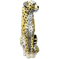 Grand léopard en céramique - Italie - années 1970