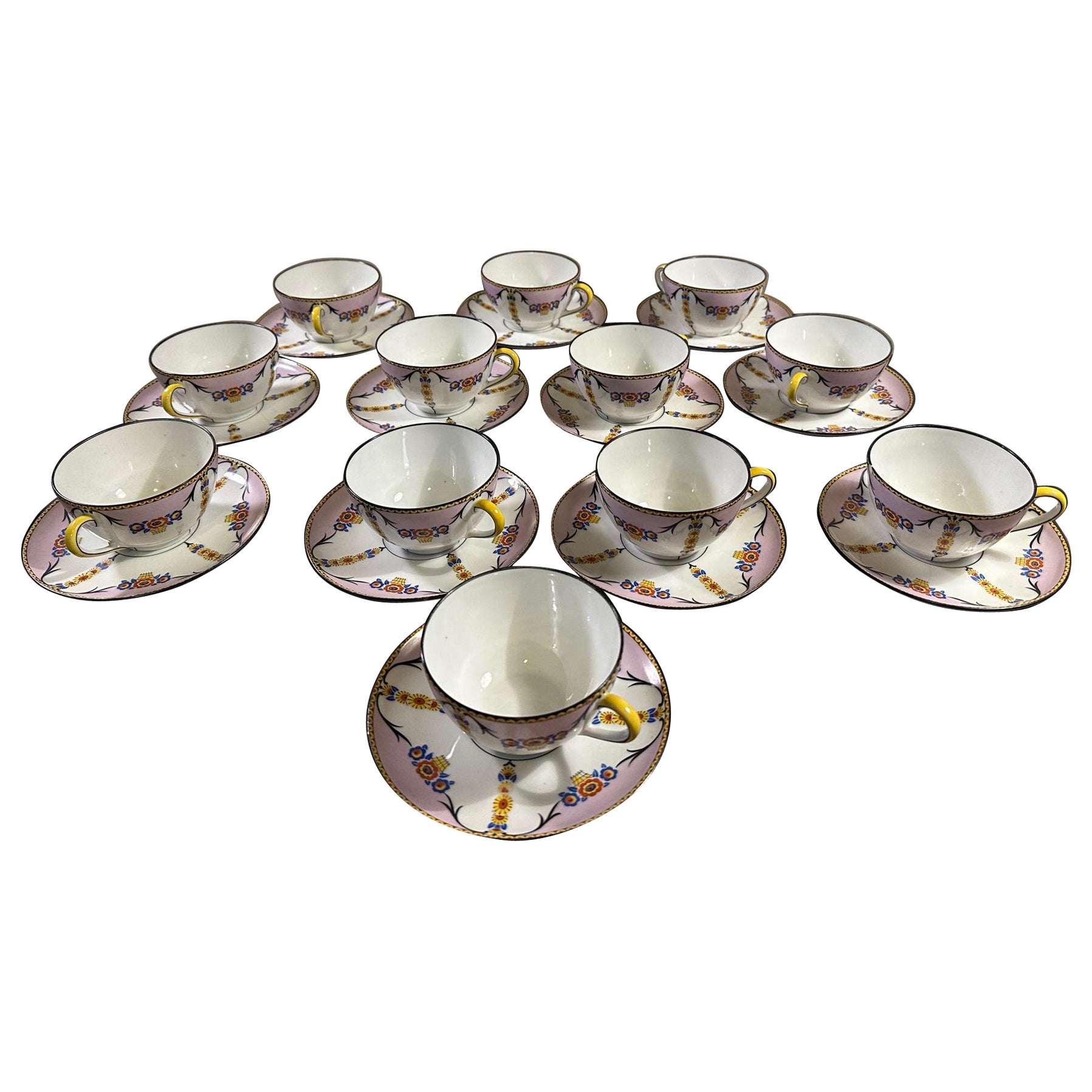 French Art deco Limoges Porcelaine Coffee Service, 1925s For Sale