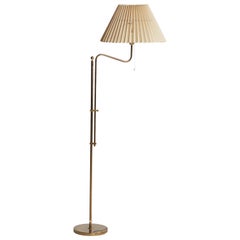 Bergboms, Floor Lamp, Brass, Paper, Sweden, 1960s